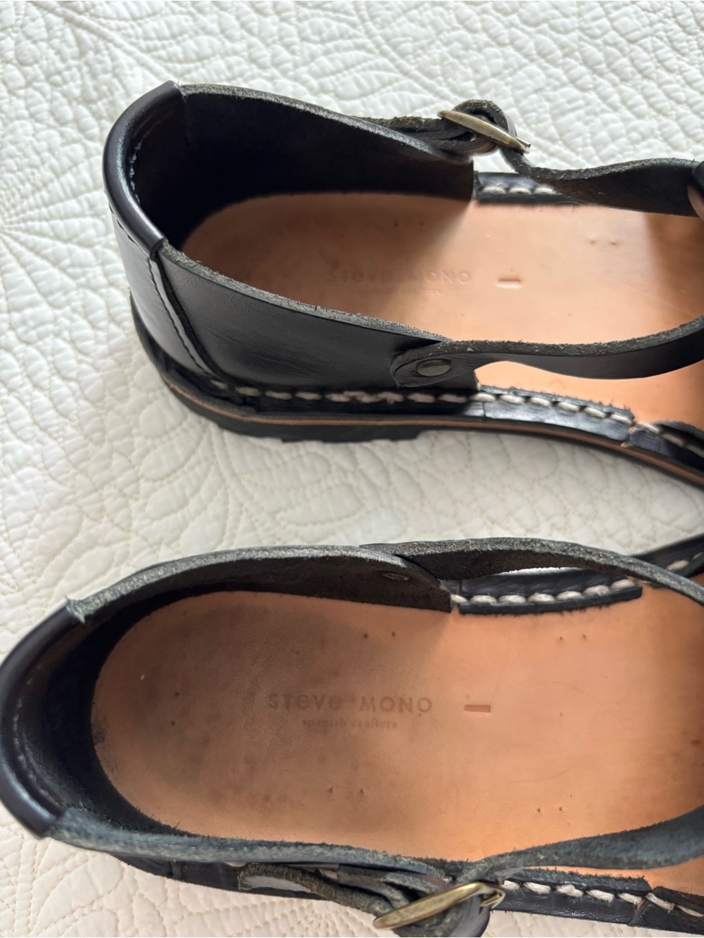 STEVE MONO Artisanal Sandals 10/12 Black / 41 - Picture 9 of 13